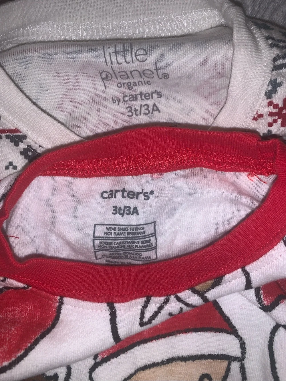 Carter's Red and White Kids Holiday Pajama Tops